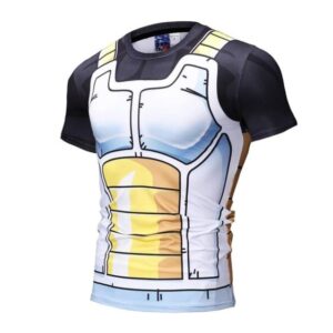 T-shirt Compression Dragon Ball Z Vegeta Saga Cell avec Armure de Saiyan