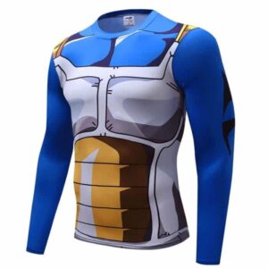 T-Shirt à manches longues compressif 3D "Armure Saiyan de Vegeta pendant la saga Cell"