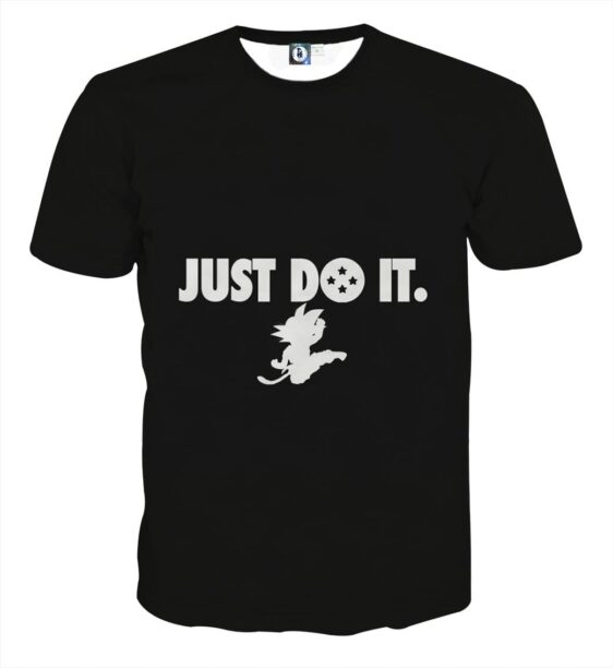 T-Shirt noir dope "Just Do It" avec Petit Goku de Dragon Ball