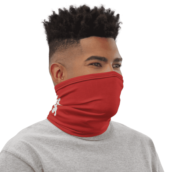 DBZ Badass Team Obey Inspired Red Face Covering Neck Gaiter