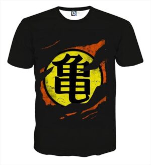 T-Shirt design cool Dragon Ball avec symbole kanji japonais de Maître Roshi