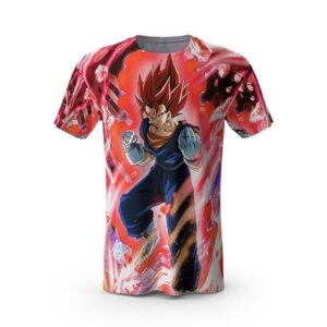 T-Shirt Dragon Ball Super "Vegito en Super Saiyan 2 Rouge avec Kaioken"