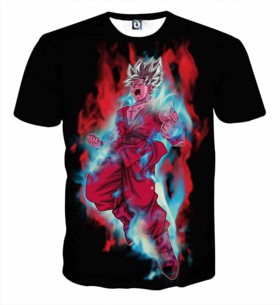T-Shirt cool Dragon Ball "Goku en Super Saiyan Blanc avec Symbole de Whis"