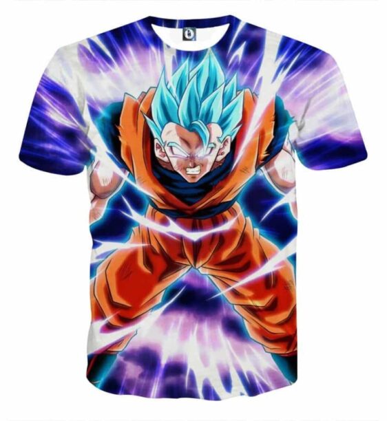 T-Shirt décontracté épique "Goku en Super Saiyan Blue en Colère" Dragon Ball