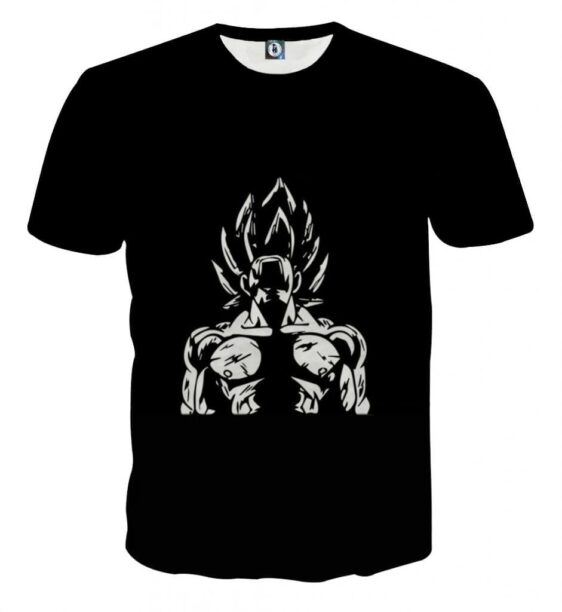 T-Shirt noir "Goku Crie à Plein Poumons – Art Vectoriel" Dragon Ball