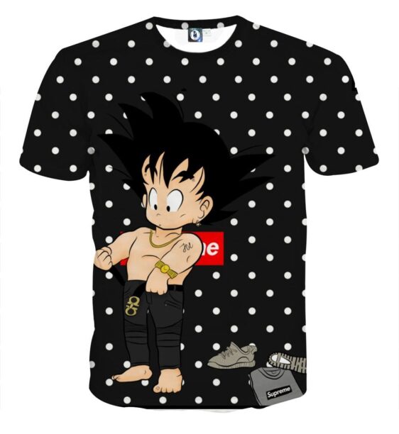 T-Shirt cool Dragon Ball "Goku Kid en Style Gangster Suprême"
