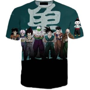 T-Shirt 3D badass noir Dragon Ball Z "Héros Sombres"