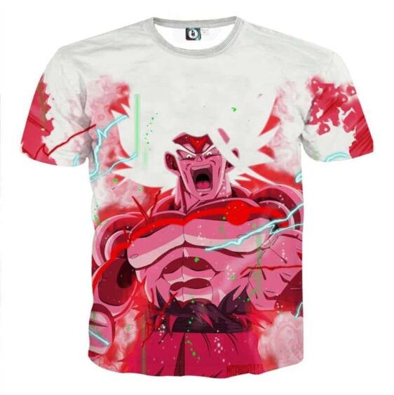 T-Shirt "Goku en Super Saiyan Blanc – Transformation du Dieu Omni"