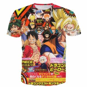 T-Shirt japonais 3D "One Piece, DBZ, Naruto, Bleach – Anime Dope"