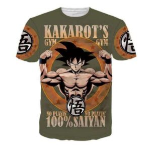 T-Shirt humoristique "Kakarot’s Gym – 100% Saiyan Goku"