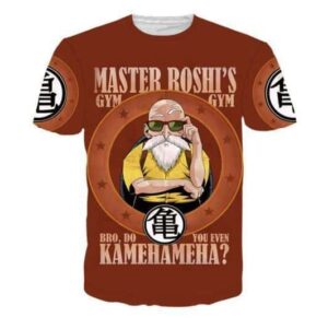 T-Shirt humoristique DBZ "Maître Roshi : Est-ce que tu fais même le Kamehameha en salle de sport ?"