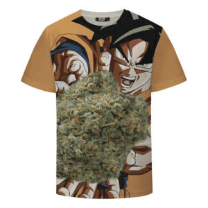 T-Shirt "Son Goku chargeant le Kamehameha – Kush 420 Marijuana"