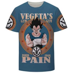 T-Shirt humoristique DBZ "La salle de sport de Vegeta : La force vient de la douleur"