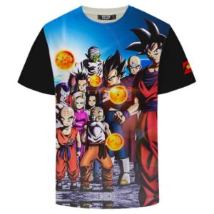 T-Shirt Dragon Ball Z "Goku et les Guerriers Z en Pose Triomphale"