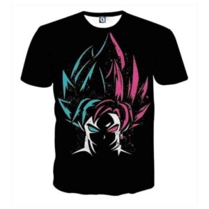 T-Shirt Dragon Ball Z avec Goku en Super Saiyan God Blue Rose SSGSS – Design stylé