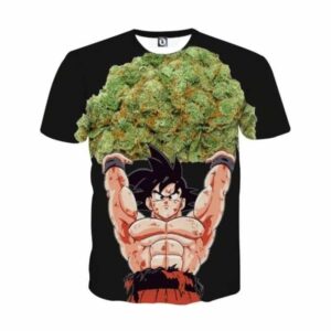 T-Shirt noir Dragon Ball Z "Son Goku et l’Esprit de la Bombe Spirituelle avec Ganja"