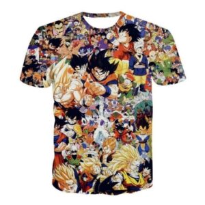 T-Shirt intégral Dragon Ball Z avec personnages de l'anime et du manga