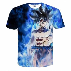 T-Shirt décontracté et cool Dragon Ball Super "Goku en Ultra Instinct Blue"