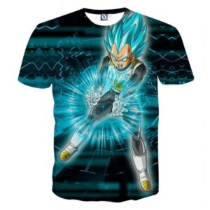 T-Shirt épique Dragon Ball Super "Vegeta en Super Saiyan Blue lançant le Double Galick Gun"
